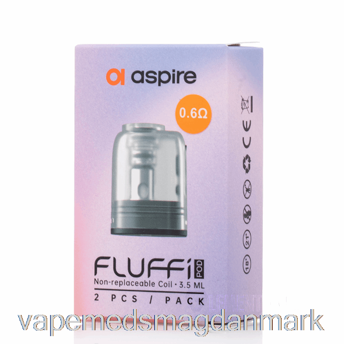 Vape Juice Aspire Fluffi Udskiftning Pods 0,6ohm Fluffi Pods